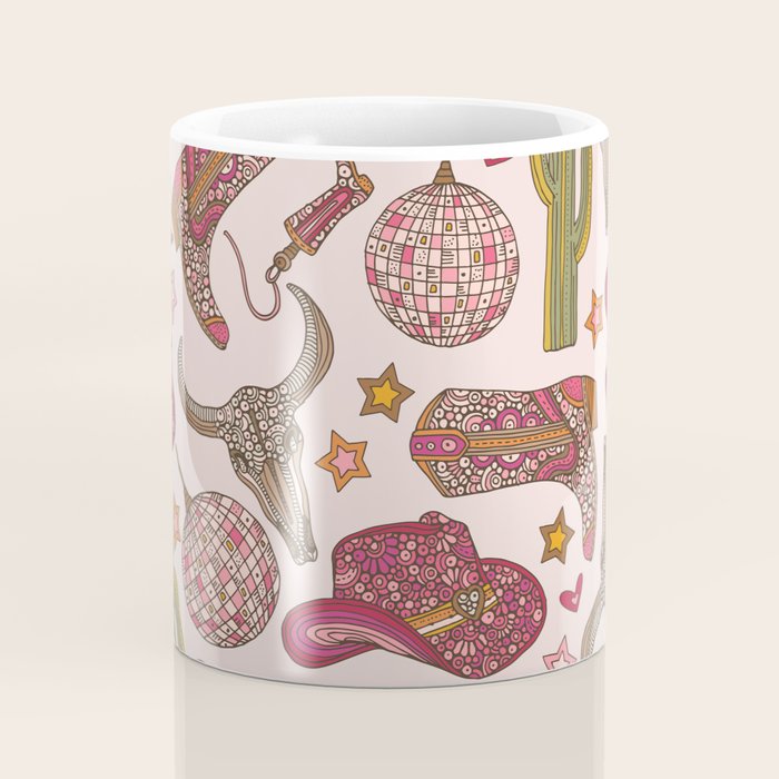 Western Disco Dreams , Cowgirl Pattern Coffee Mug Gallery Image 4