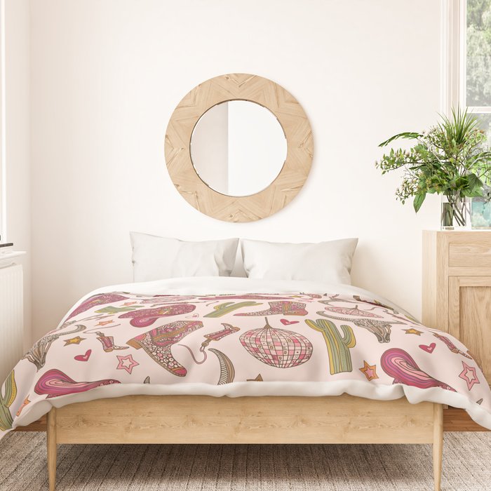 Western Disco Dreams , Cowgirl Pattern Duvet Cover Gallery Image 3