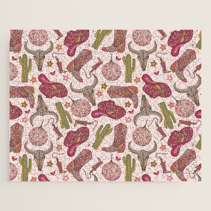 Western Disco Dreams , Cowgirl Pattern Jigsaw Puzzle Gallery Image 1