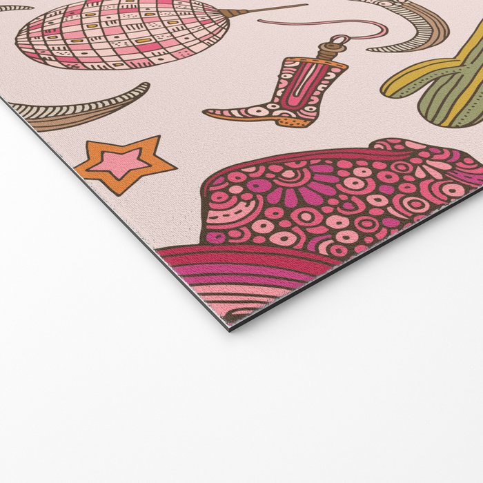 Western Disco Dreams , Cowgirl Pattern Welcome Mat Gallery Image 2