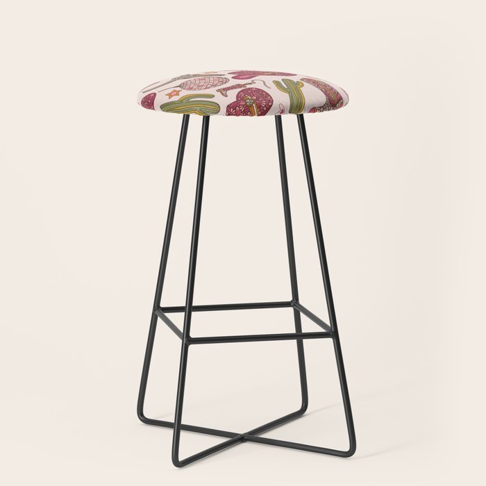 Western Disco Dreams , Cowgirl Pattern Stool Gallery Image 1
