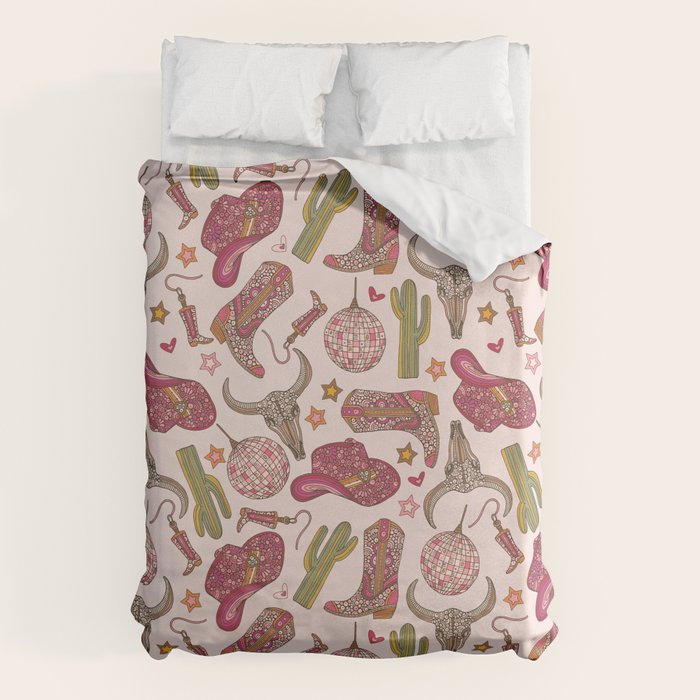Western Disco Dreams , Cowgirl Pattern Duvet Cover Gallery Image 6