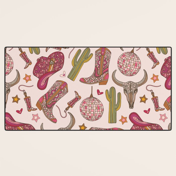 Western Disco Dreams , Cowgirl Pattern Desk Mat Gallery Image 3