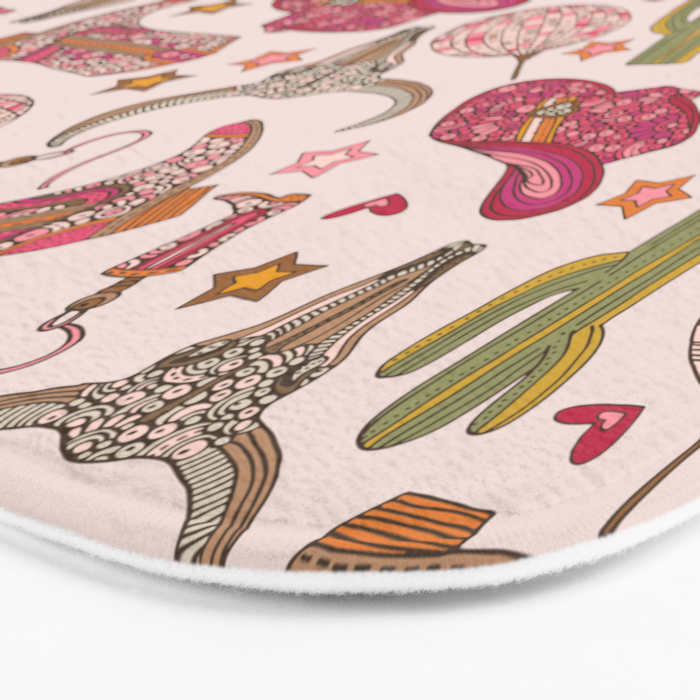 Western Disco Dreams , Cowgirl Pattern Bath Mat Gallery Image 3