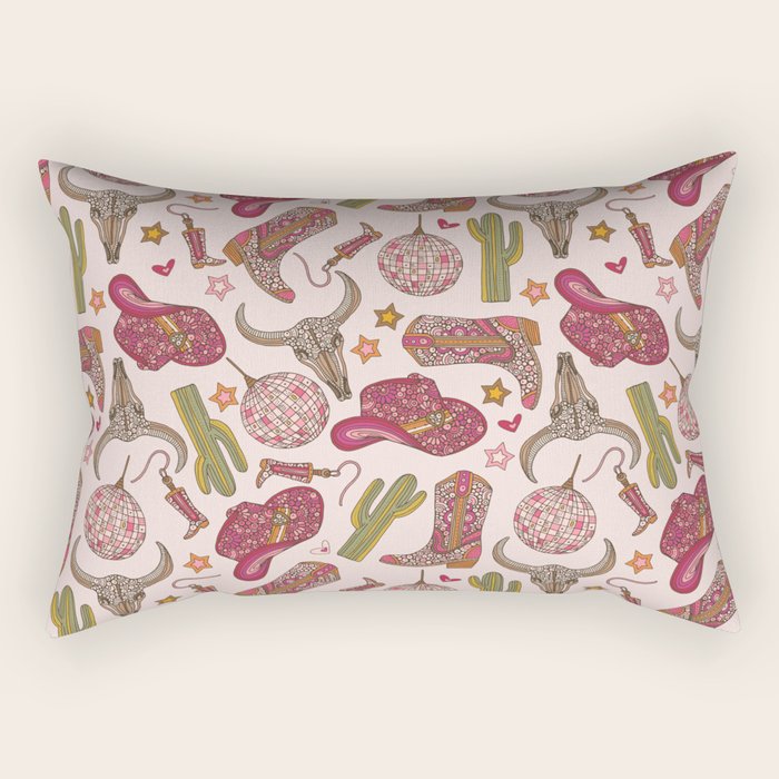 Western Disco Dreams , Cowgirl Pattern Rectangular Pillow Gallery Image 2