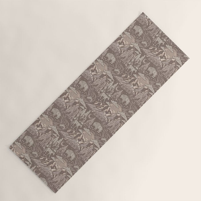 Wild West - Taupe Neutral  Yoga Mat Gallery Image 1