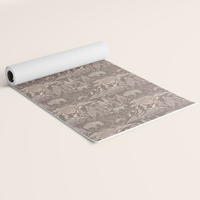 Wild West - Taupe Neutral  Yoga Mat Gallery Image 2