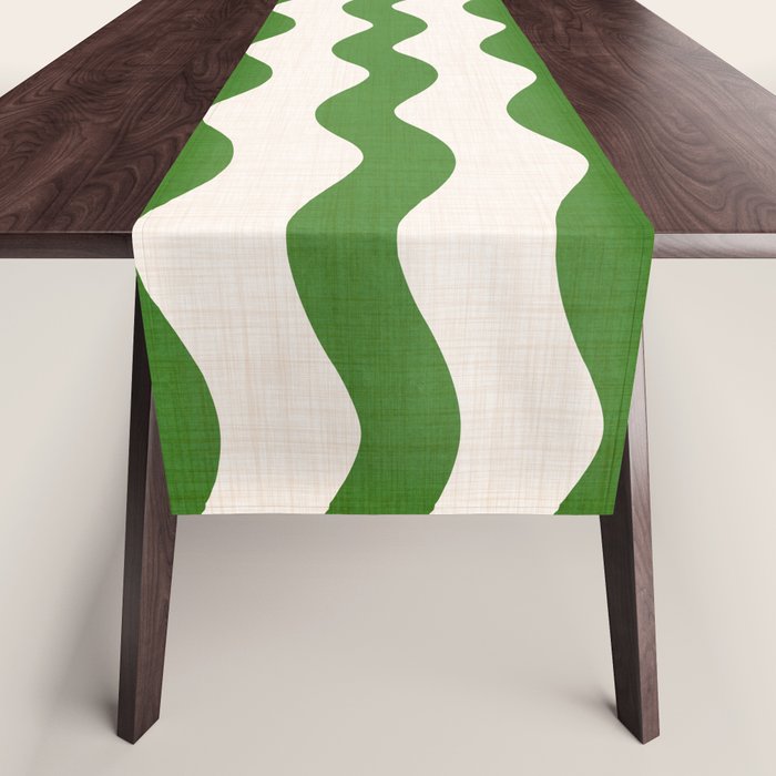 Emerald Waves / Coastal Stripes Series Table Runner Gallery Image 1