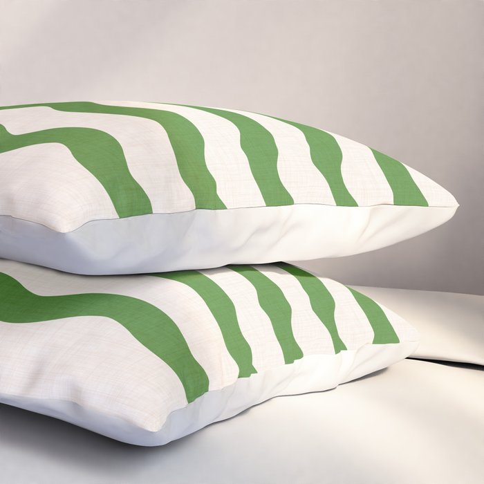 Emerald Waves / Coastal Stripes Series Pillow Sham Gallery Image 3