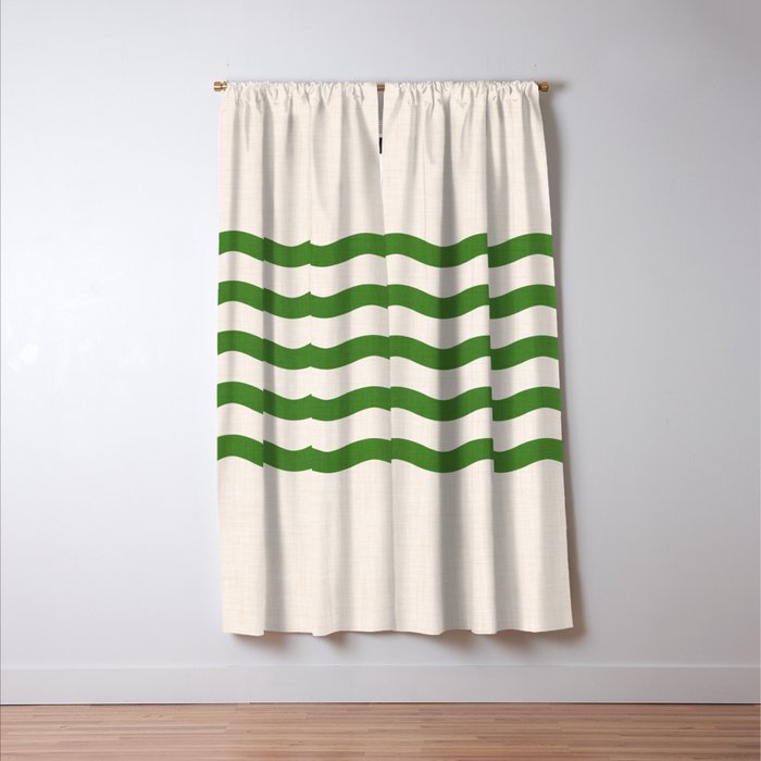Emerald Waves / Coastal Stripes Series Window Curtain Gallery Image 3