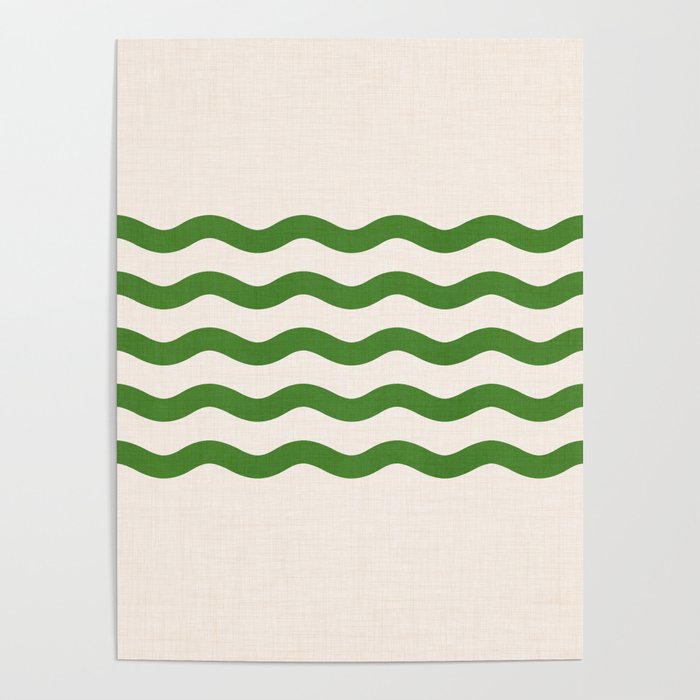 Emerald Waves / Coastal Stripes Series Poster Gallery Image 4