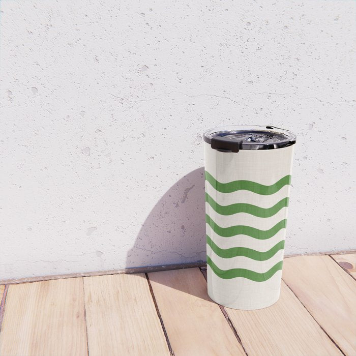 Emerald Waves / Coastal Stripes Series Travel Mug Gallery Image 4