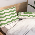 Emerald Waves / Coastal Stripes Series Pillow Sham Gallery Image 2