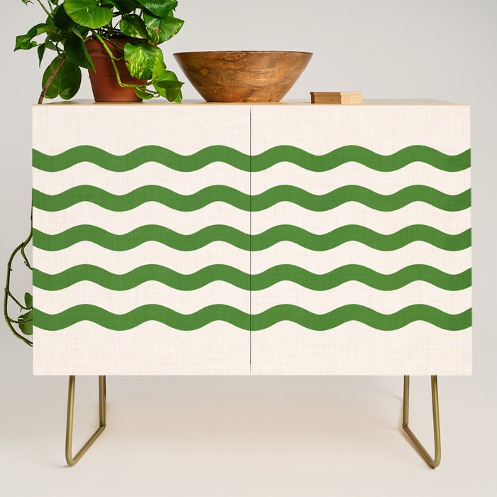 Emerald Waves / Coastal Stripes Series Credenza Gallery Image 1