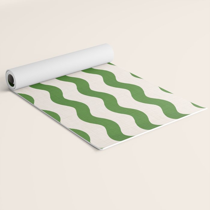 Emerald Waves / Coastal Stripes Series Yoga Mat Gallery Image 2