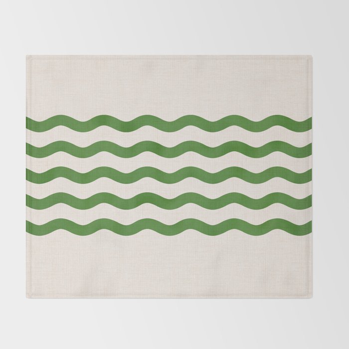 Emerald Waves / Coastal Stripes Series Throw Blanket Gallery Image 2