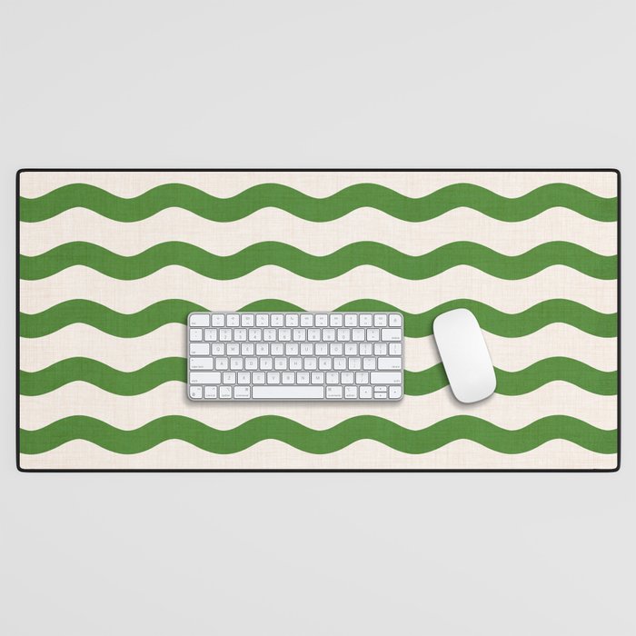 Emerald Waves / Coastal Stripes Series Desk Mat Gallery Image 1