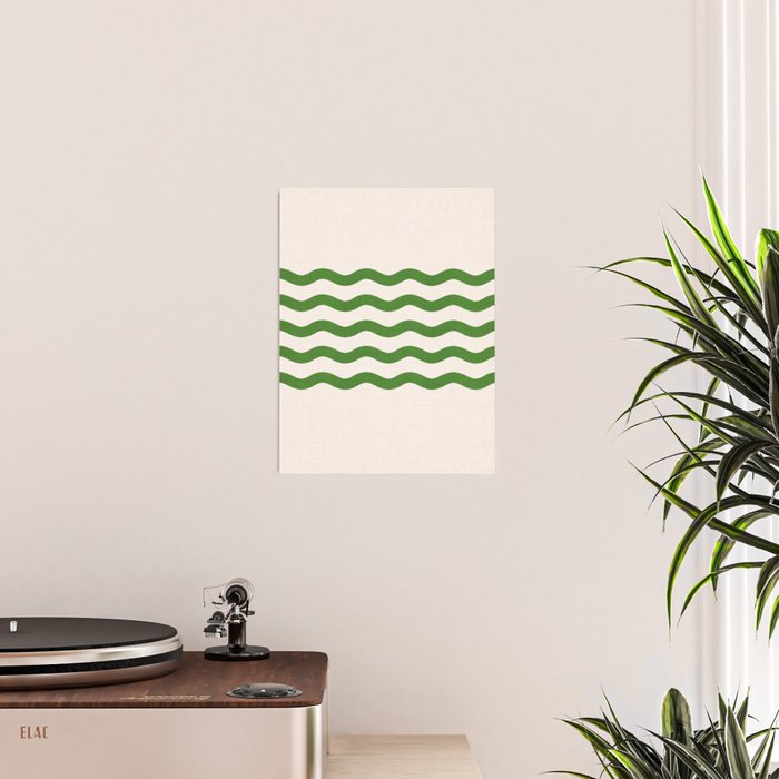 Emerald Waves / Coastal Stripes Series Poster Gallery Image 2