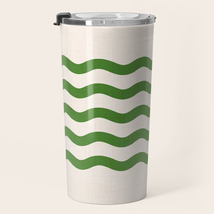 Emerald Waves / Coastal Stripes Series Travel Mug Gallery Image 3