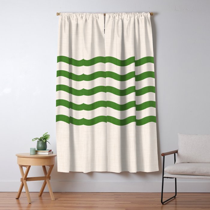 Emerald Waves / Coastal Stripes Series Window Curtain Gallery Image 5