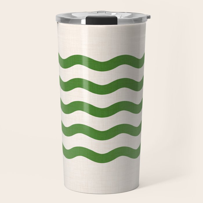 Emerald Waves / Coastal Stripes Series Travel Mug Gallery Image 1
