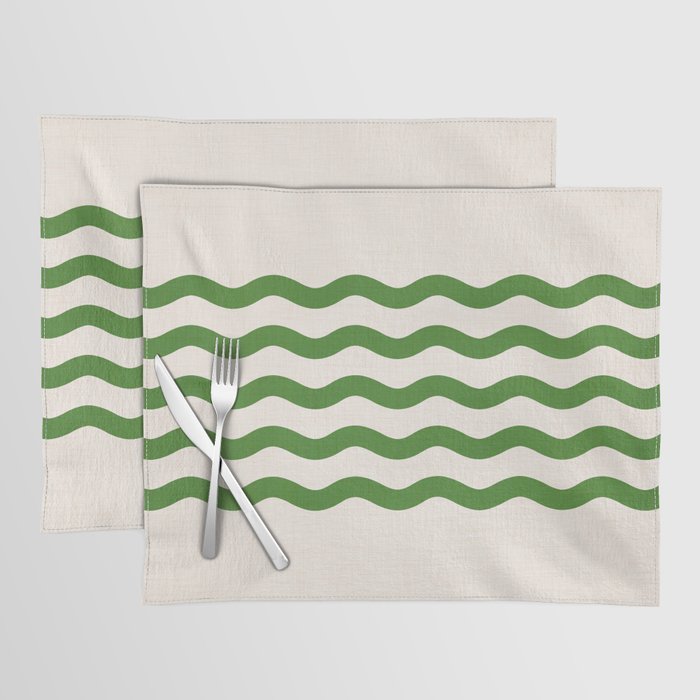 Emerald Waves / Coastal Stripes Series Placemat Gallery Image 1