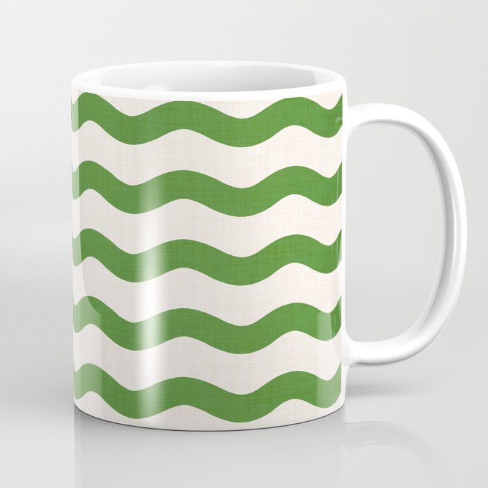 Emerald Waves / Coastal Stripes Series Coffee Mug Gallery Image 1