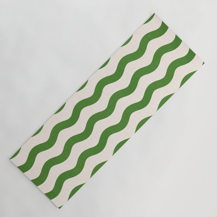 Emerald Waves / Coastal Stripes Series Yoga Mat Gallery Image 1