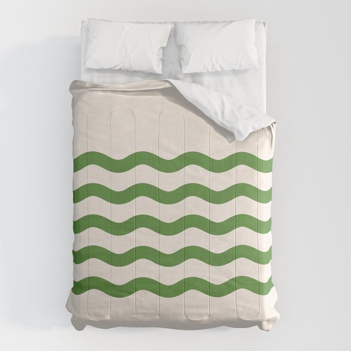 Emerald Waves / Coastal Stripes Series Comforter Gallery Image 1