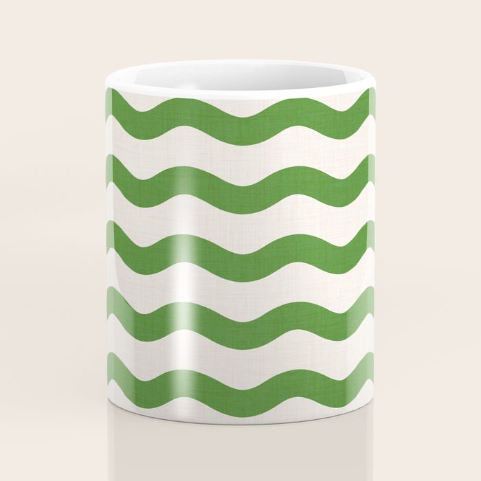 Emerald Waves / Coastal Stripes Series Coffee Mug Gallery Image 4