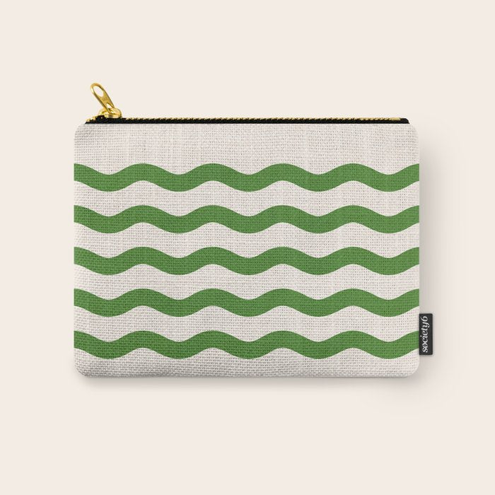 Emerald Waves / Coastal Stripes Series Carry All Pouch Gallery Image 1