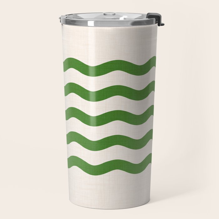 Emerald Waves / Coastal Stripes Series Travel Mug Gallery Image 2