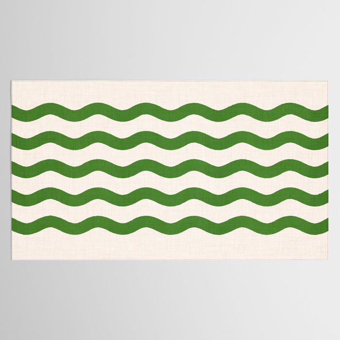 Emerald Waves / Coastal Stripes Series Tablecloth Gallery Image 2