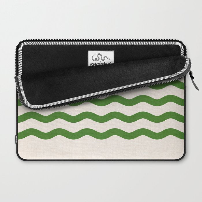 Emerald Waves / Coastal Stripes Series Laptop Sleeve Gallery Image 2