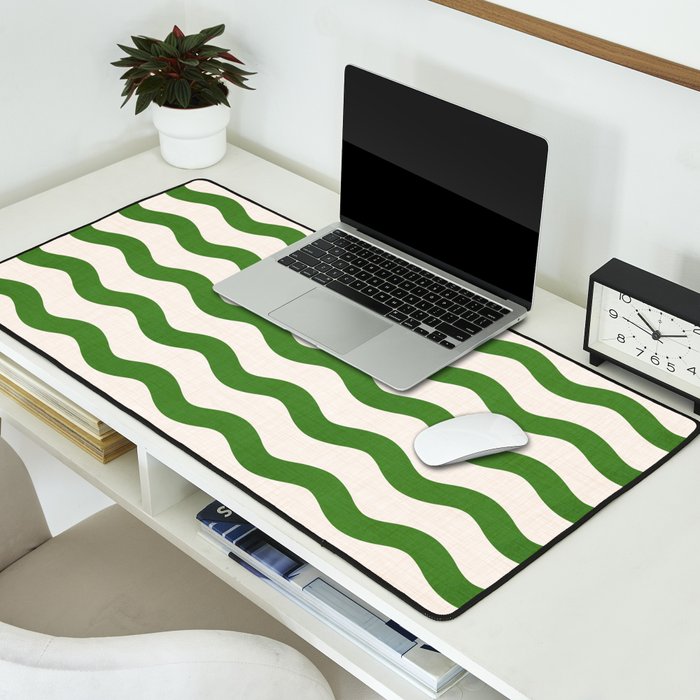 Emerald Waves / Coastal Stripes Series Desk Mat Gallery Image 2