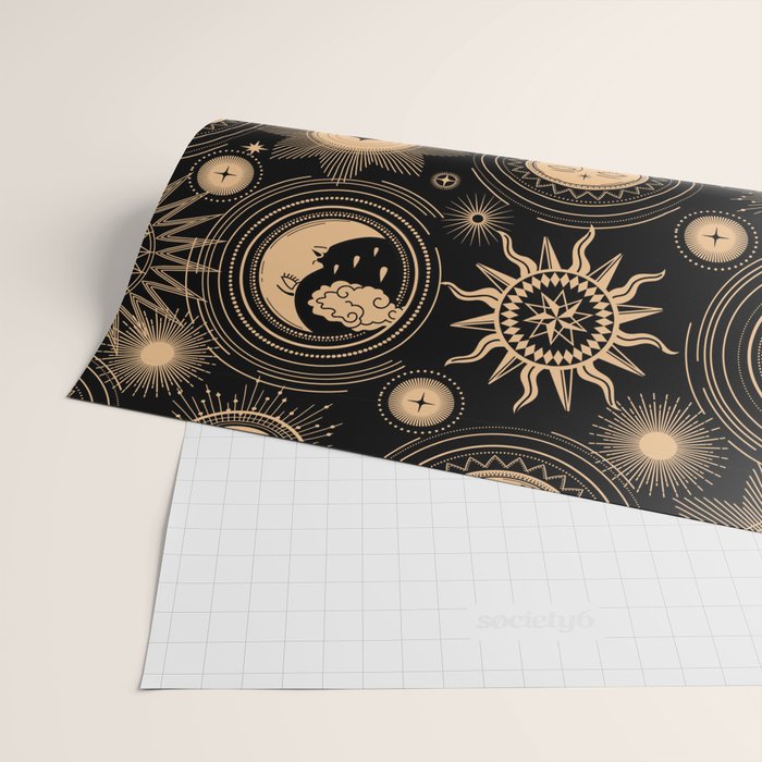 Vintage Sun & Moon Wrapping Paper Gallery Image 2