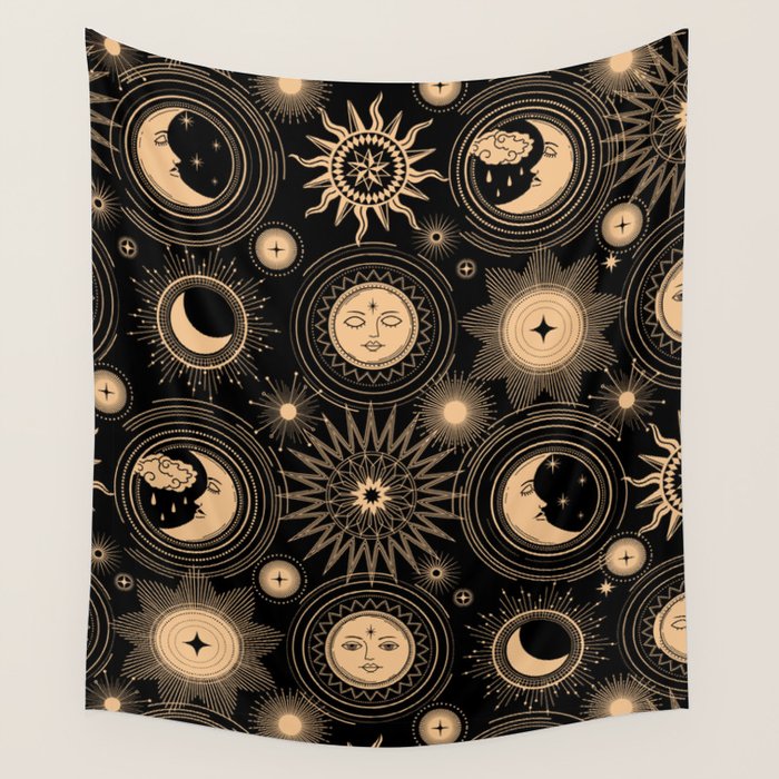 Vintage Sun & Moon Wall Tapestry Gallery Image 4