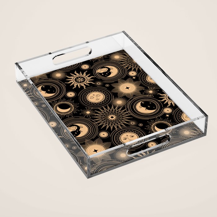 Vintage Sun & Moon Acrylic Tray Gallery Image 1