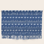 Abstract Cookie Pattern Doodle in Navy & Sky Blue Wall Hanging Gallery Image 1