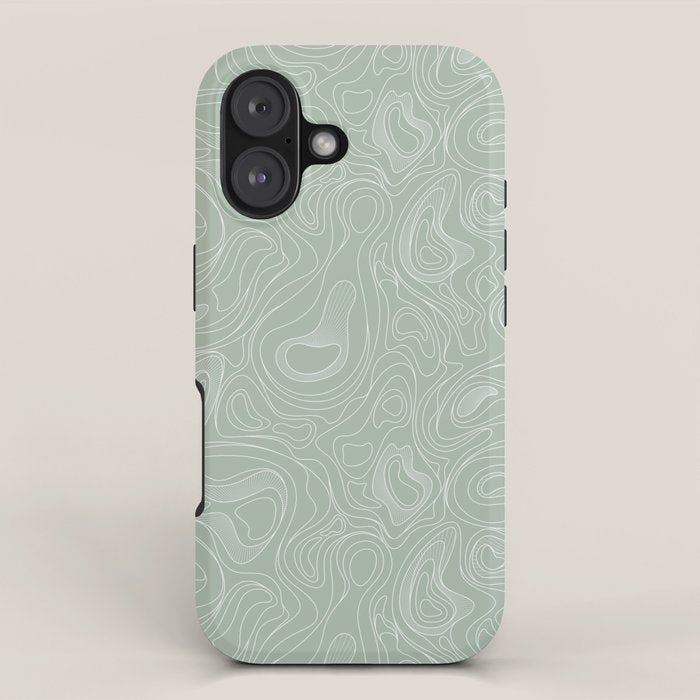 Sage Green Line Art iPhone Case Gallery Image 1