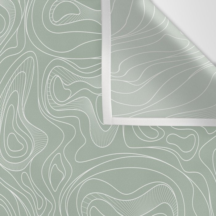 Sage Green Line Art Wall Tapestry Gallery Image 3
