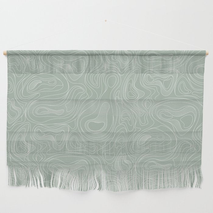 Sage Green Line Art Wall Hanging Gallery Image 1