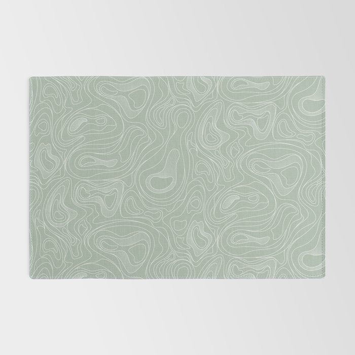 Sage Green Line Art Rug Gallery Image 2