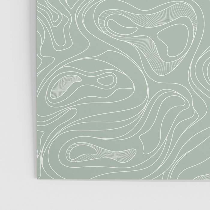 Sage Green Line Art Poster Gallery Image 3