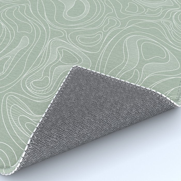 Sage Green Line Art Rug Gallery Image 4