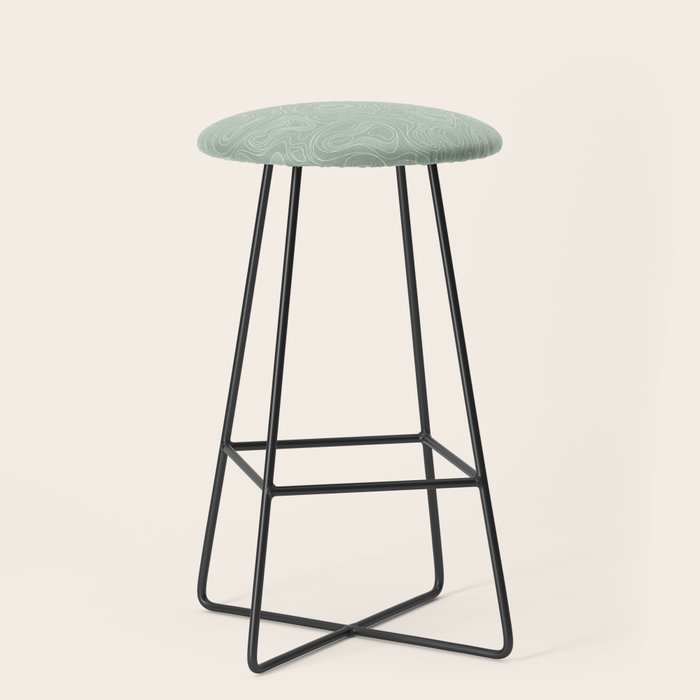 Sage Green Line Art Stool Gallery Image 1