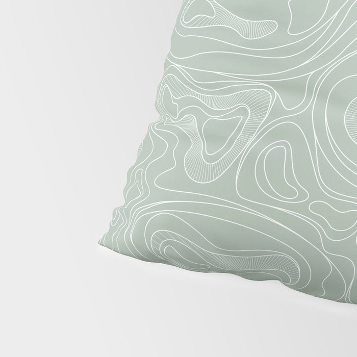 Sage Green Line Art Pillow Sham Gallery Image 4