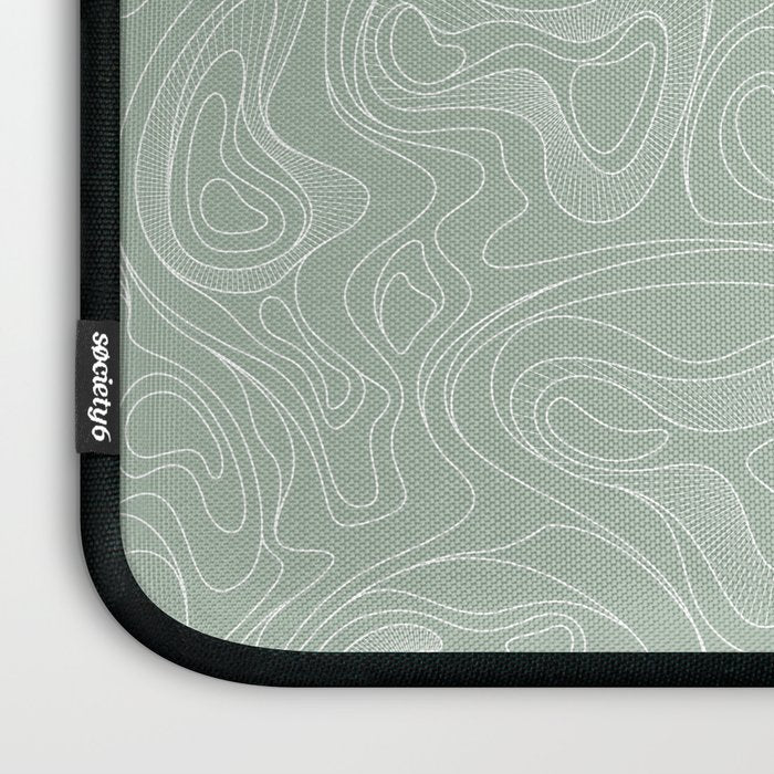 Sage Green Line Art Laptop Sleeve Gallery Image 3