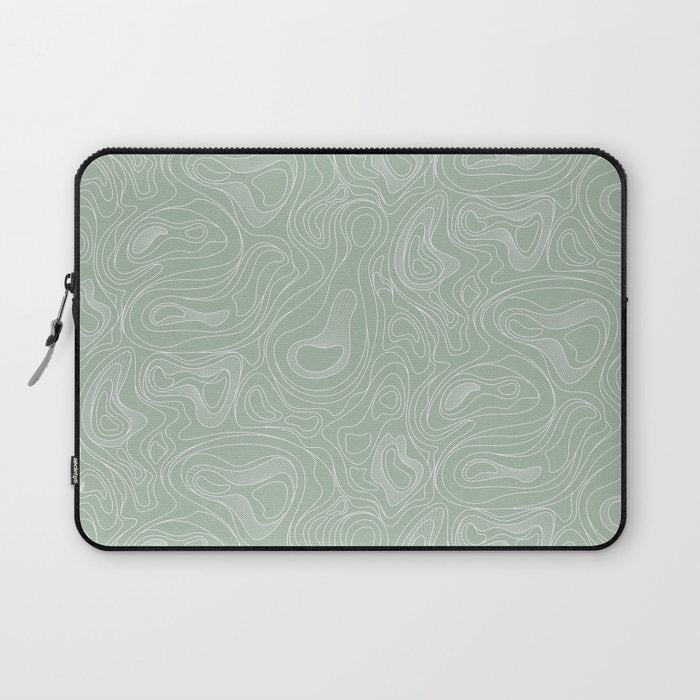 Sage Green Line Art Laptop Sleeve Gallery Image 1