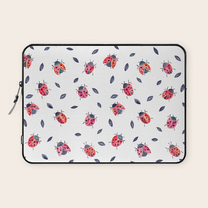 Lucky Ladybugs & Black Leaves Laptop Sleeve Gallery Image 1